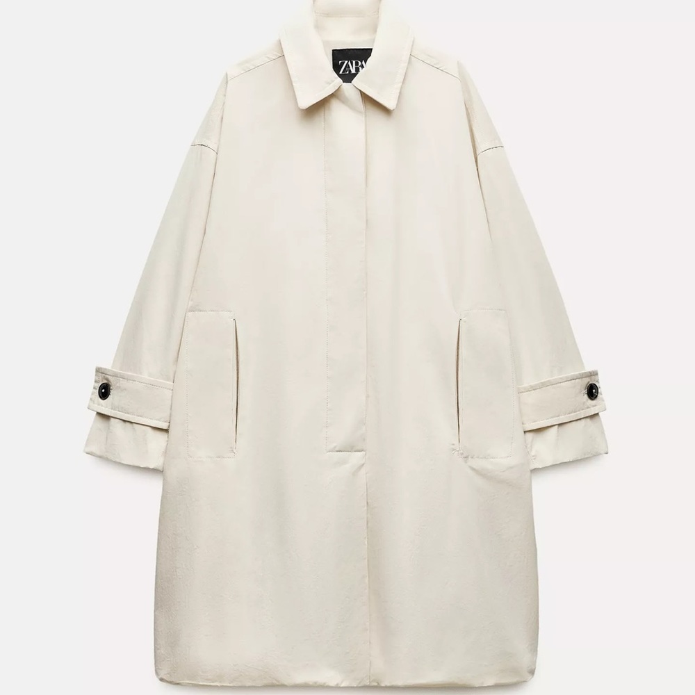 Zara Women's Classic Cream Trench Coat - Picture 1 of 5